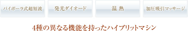バイボーラ式超短波・発光ダイオード・温熱・加圧吸引マッサージ