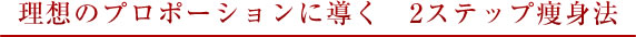 理想のプロポーションに導く　2ステップ痩身法